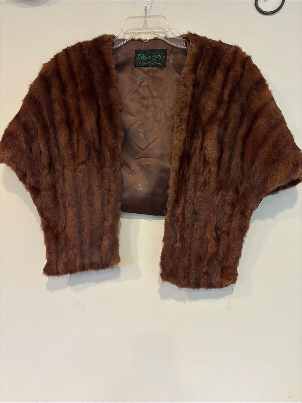 Brown Fur Capelet - Cropped Elegant Shrug